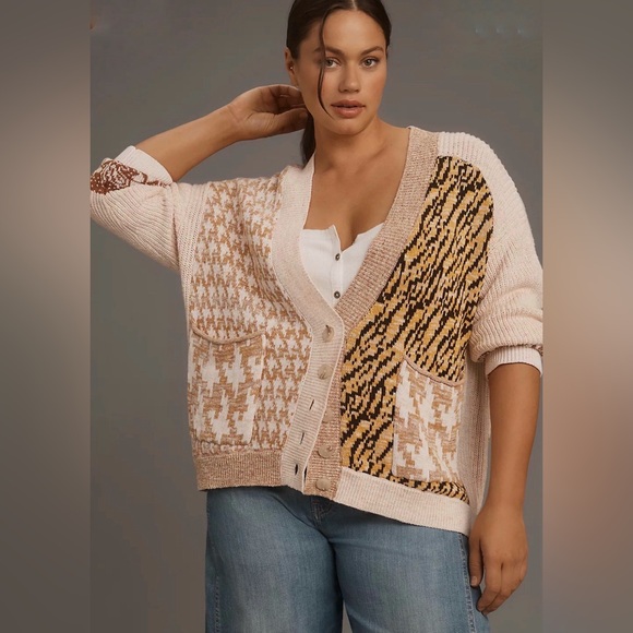 Anthropologie Sweaters - Pilcro by Anthropologie Mash-Up Tiger Cardigan Sweater Size XLarge